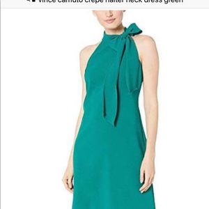 Vince Camuto Green Crepe Bow Toe Halter Deess 10